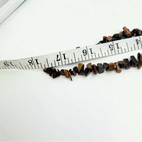 Natural Tiger Eye Chips gemstone Strand Necklace - Picture 7 of 7